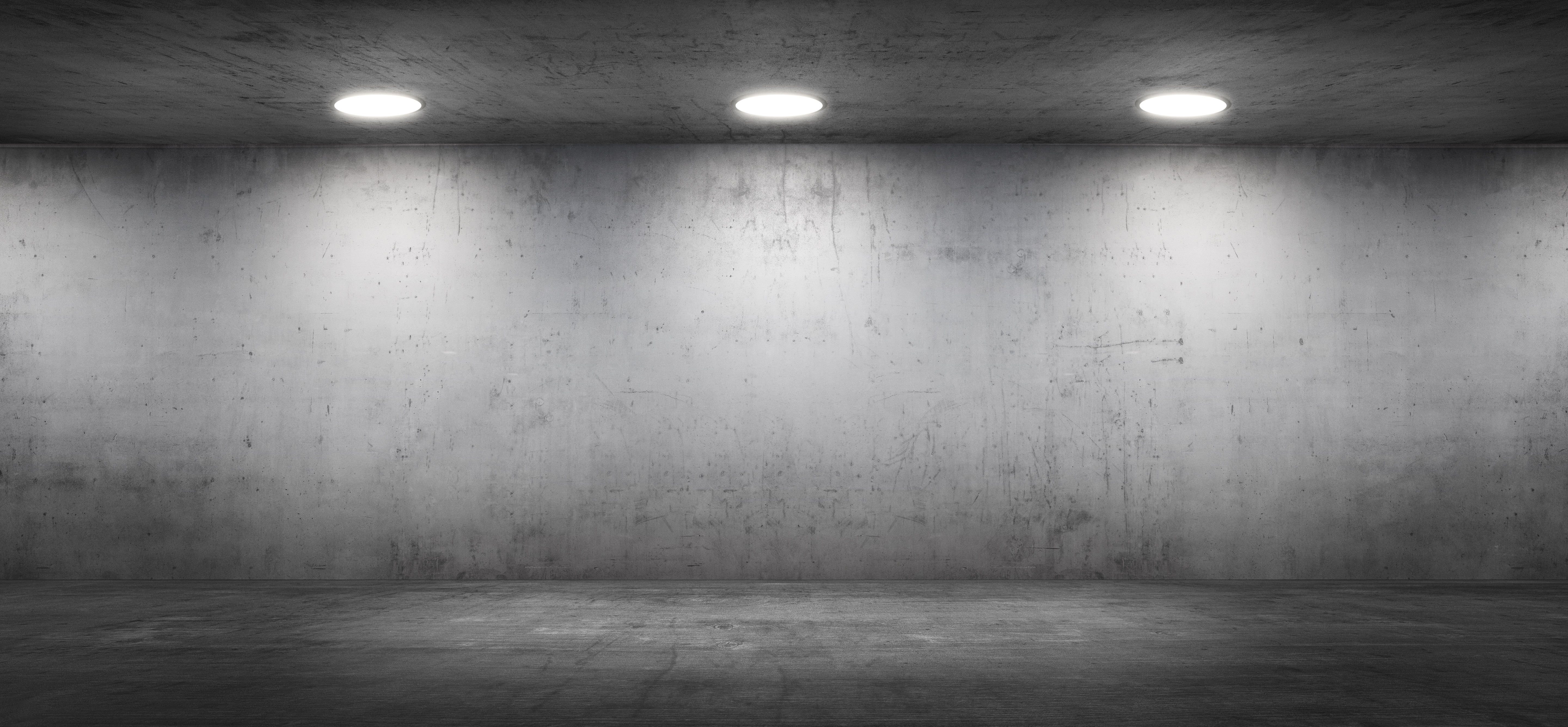 Considered, empty concrete gallery space